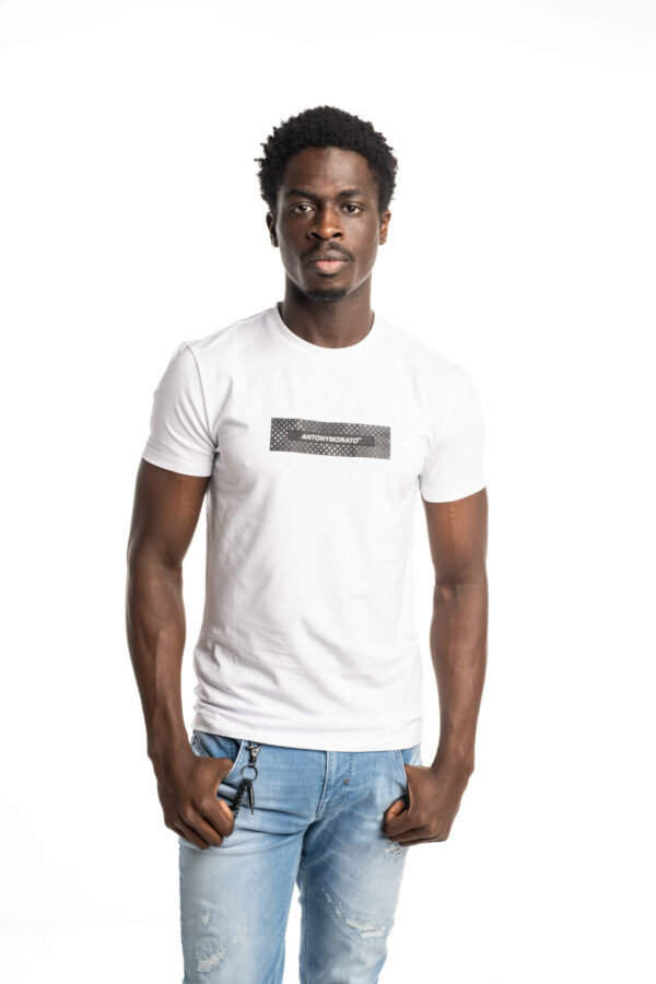 Camiseta Slim Fit Blanca con logo estampado de goma Antony Morato