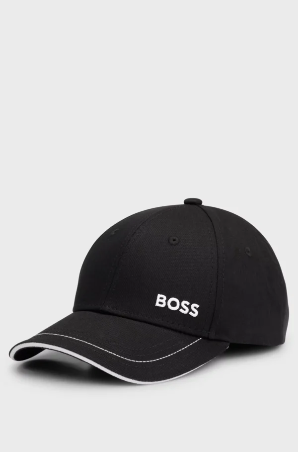 Gorra de sarga de algodón con logo bordado y hebilla de metal Boss - Imagen 9