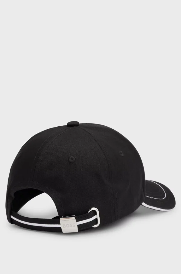 Gorra de sarga de algodón con logo bordado y hebilla de metal Boss - Imagen 11