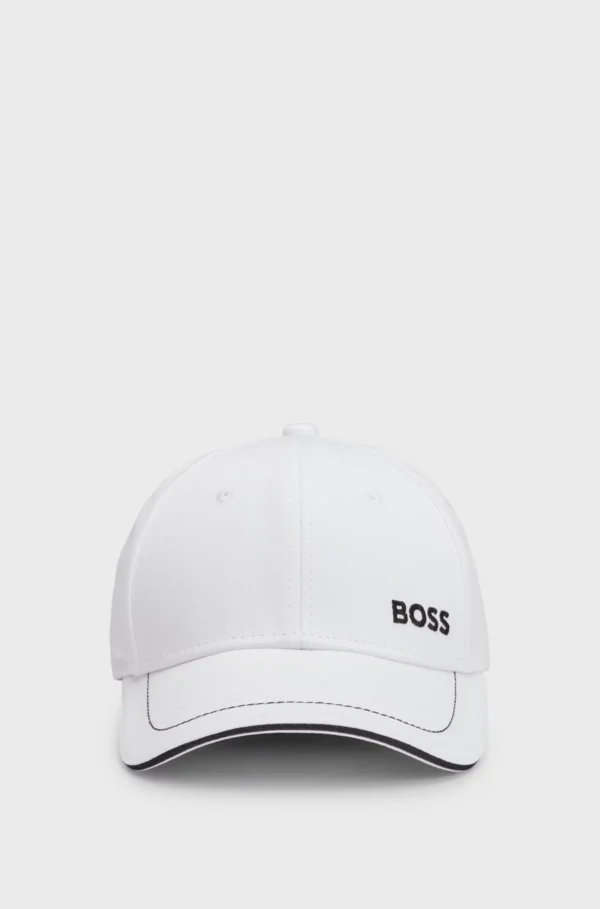 Gorra de sarga de algodón con logo bordado y hebilla de metal Boss - Imagen 8