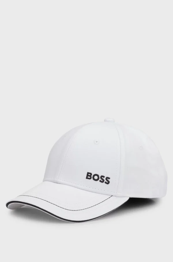 Gorra de sarga de algodón con logo bordado y hebilla de metal Boss - Imagen 5