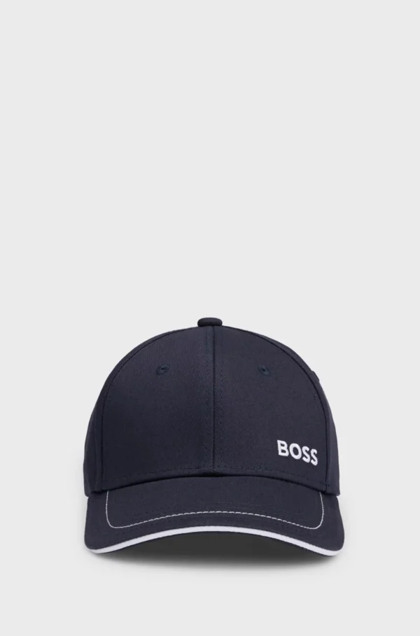 Gorra de sarga de algodón con logo bordado y hebilla de metal Boss - Imagen 4