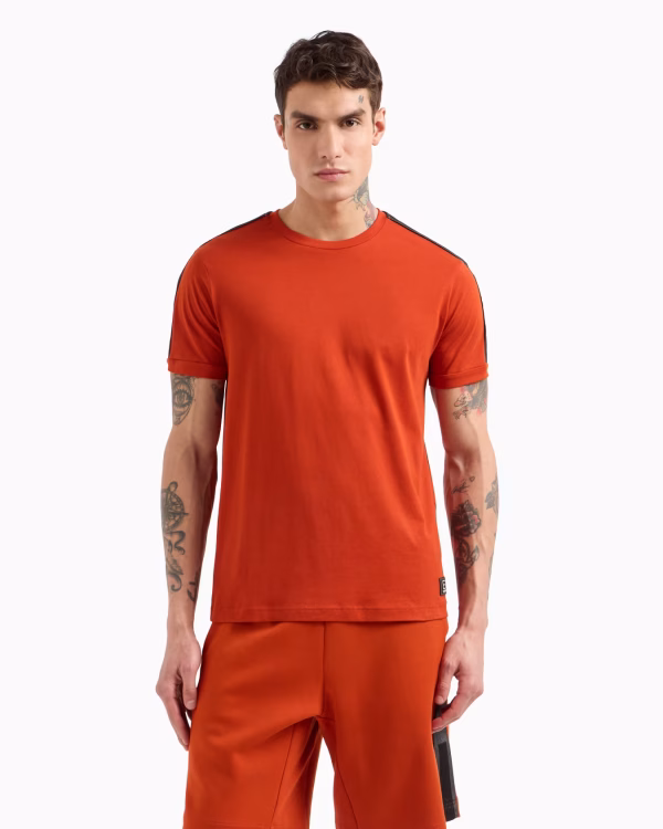Camiseta de punto de algodón Logo Series Naranja