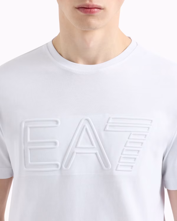 Camiseta Logo Series de manga corta de punto de algodón orgánico blanco - Imagen 2