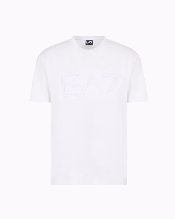 Camiseta Logo Series de manga corta de punto de algodón orgánico blanco - Imagen 5