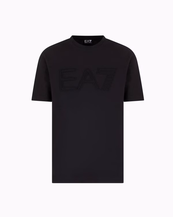 Camiseta Logo Series de manga corta de punto de algodón orgánico negra - Imagen 3
