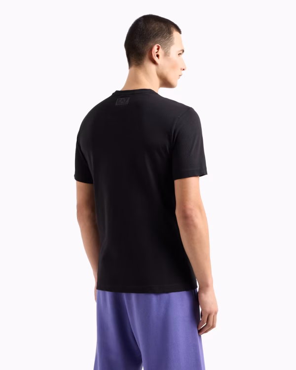 Camiseta Logo Series de manga corta de punto de algodón orgánico negra - Imagen 2