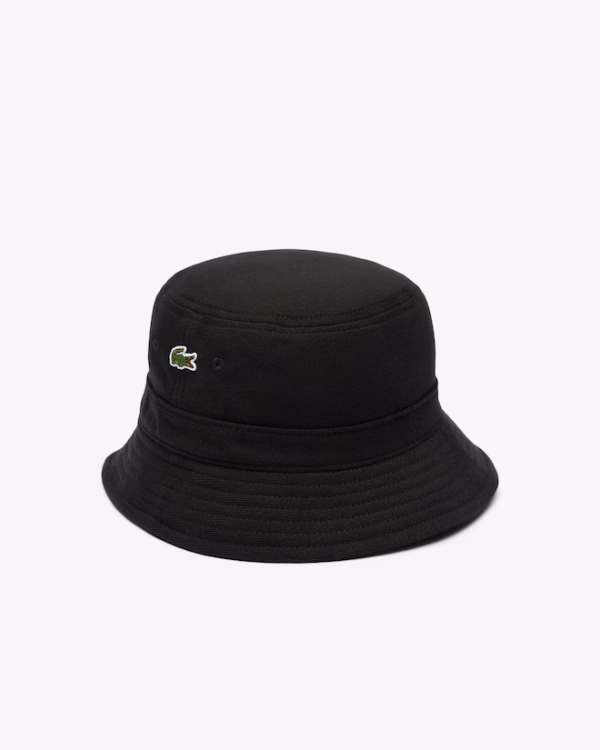 Gorro de pescador de piqué Negro Lacoste