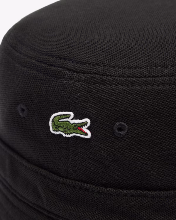 Gorro de pescador de piqué Negro Lacoste - Imagen 4