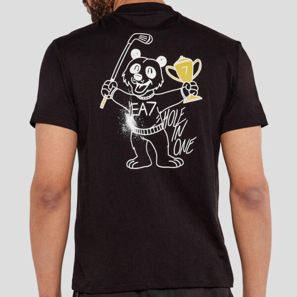 Camiseta Negra EA7 Emporio Armani con Gráfico “Hole in One” en la Espalda para Hombre - Imagen 3
