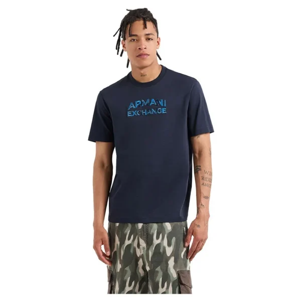 Camiseta regular fit con logo de camuflaje en algodón ASV Azul